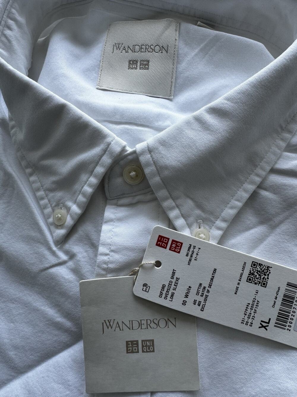 UNIQLO JW ANDERSON Oxford Oversized Shirt XL Long-Sleeve Men White
